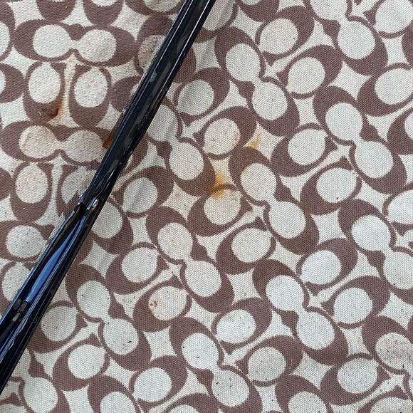 Coach Signature Classic Brown Logo Retractable Umbrella. VGUC. Travel Packable - Picture 5 of 12